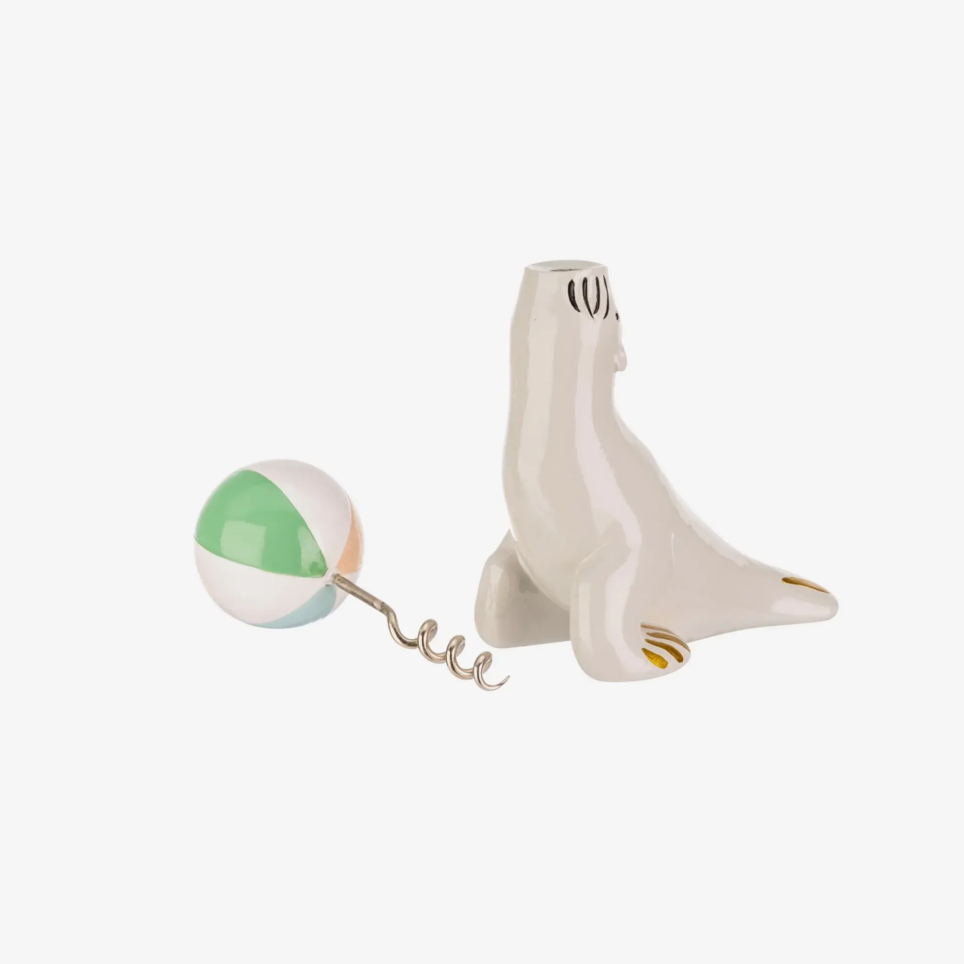 Beyaz Porselen Tirbuşon 10X6x14,5 Cm Animals Collection by Yvonne Ellen