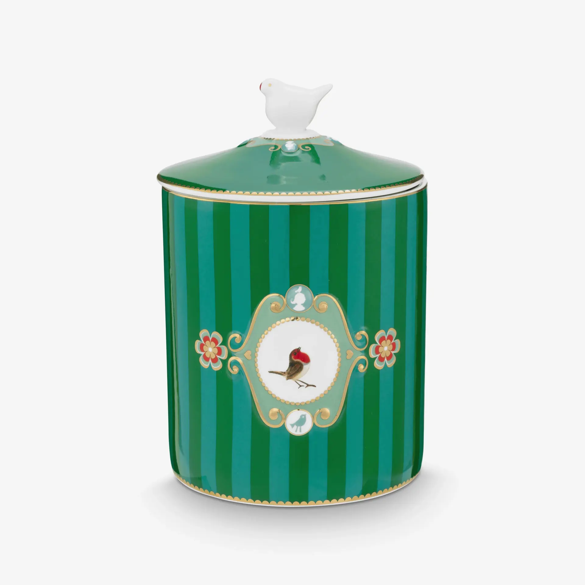 Yeşil Porselen Saklama Kabı 1300 Ml Love Birds Collection by Pip Studio