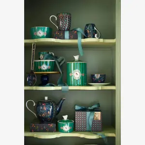 Yeşil Porselen Saklama Kabı 1300 Ml Love Birds Collection by Pip Studio